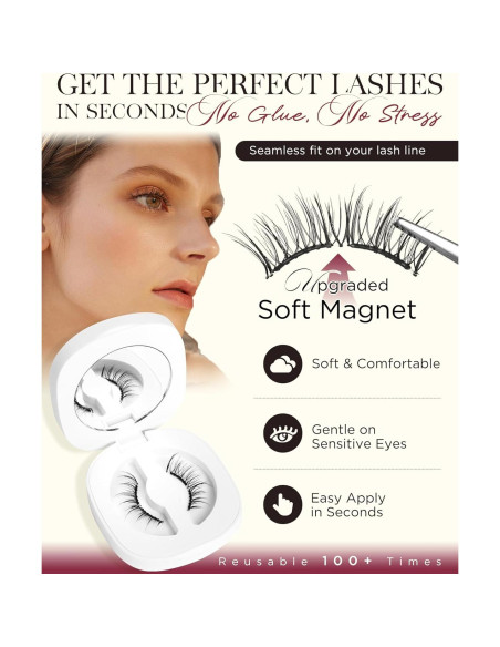 Pestañas Magnéticas BEYELIAN CS02, Suaves y Reutilizables