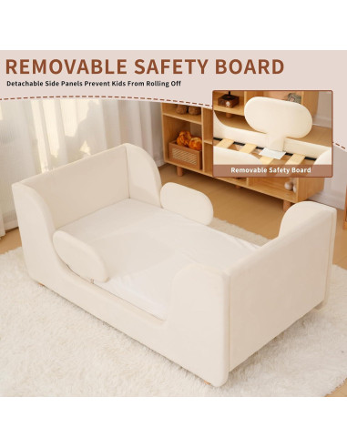 Cama para Niños DoCred - Estructura Baja con Barandillas - 142x80 cm