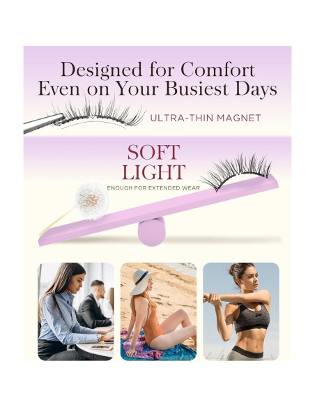 Pestañas Magnéticas BEYELIAN CS02, Suaves y Reutilizables