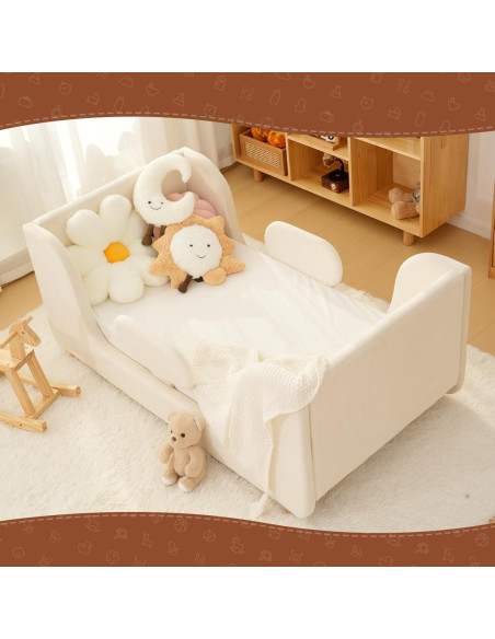 Cama para Niños DoCred - Estructura Baja con Barandillas - 142x80 cm