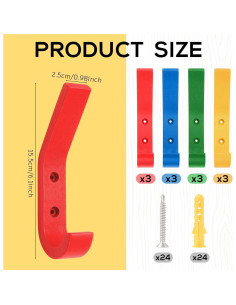 Paquete de 12 ganchos de pared de madera Colingmill 15.5x2.5cm 2