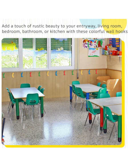 Paquete de 12 ganchos de pared de madera Colingmill 15.5x2.5cm