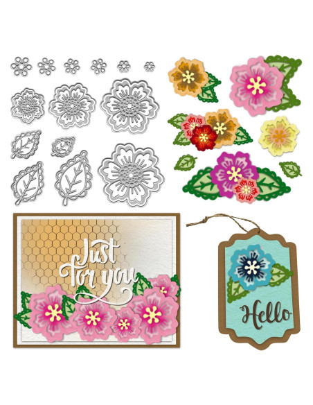 Troqueles de Flores y Hojas Hying para Scrapbooking 5.7x3.5cm