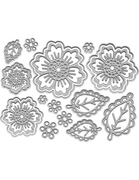 Troqueles de Flores y Hojas Hying para Scrapbooking 5.7x3.5cm