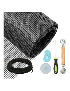 Kit de Reparación de Pantalla de Ventana QYQRQF 121.9x299.7cm Negro