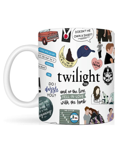 Taza de Cerámica LONGXIN 11 oz Vampiro Twilight Forks