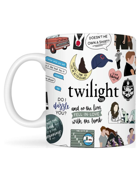 Taza de Cerámica LONGXIN 11 oz Vampiro Twilight Forks