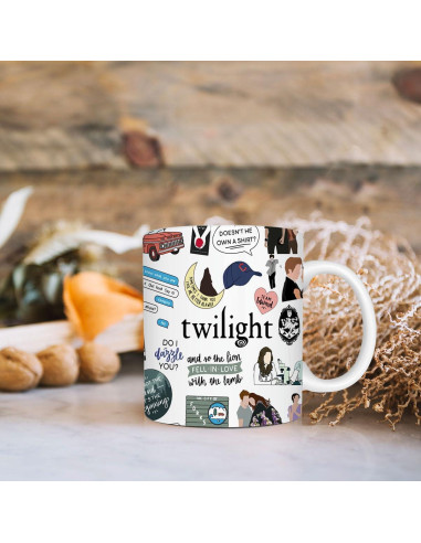 Taza de Cerámica LONGXIN 11 oz Vampiro Twilight Forks