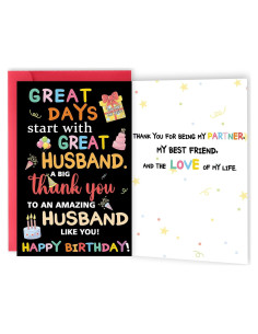 Tarjeta de Cumpleaños Divertida Esposo ICOOLYI 13.5x20.5cm