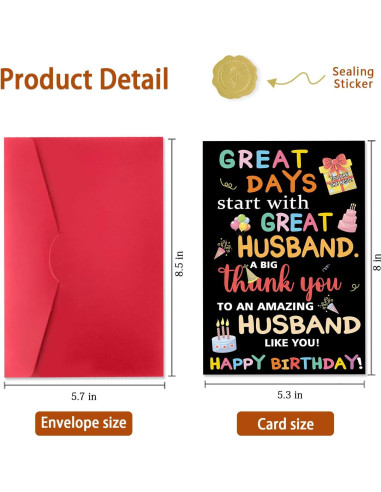 Tarjeta de Cumpleaños Divertida Esposo ICOOLYI 13.5x20.5cm