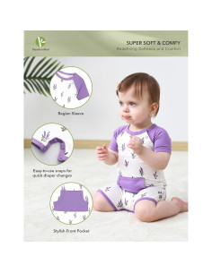 Mono de Bebé Unisex BambooBud 0-3 Meses Viscosa de Bambú 2