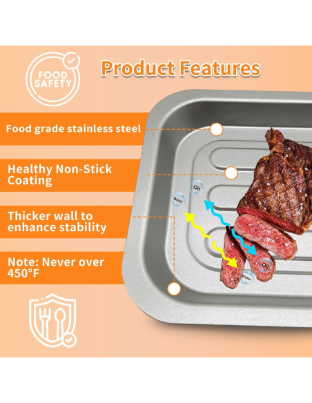 Bandeja de Freidora de Aire Emeril Lagasse 25QT Acero 29.2x17cm