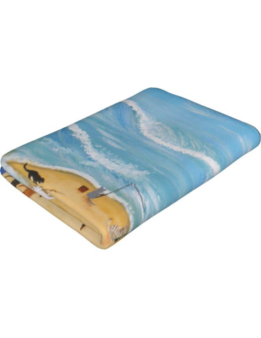 Toalla de Playa Microfibra COMFAR Gato 76x152 cm Secado Rápido