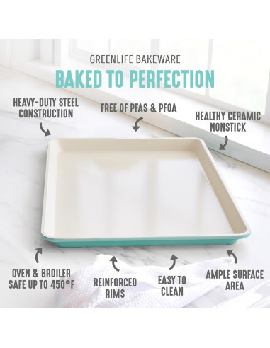Set de 2 Bandejas para Hornear GreenLife 33x23 cm Cerámica Antiadherente