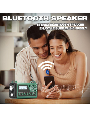 Radio Meteorológica de Emergencia DexScout 10000mAh Verde