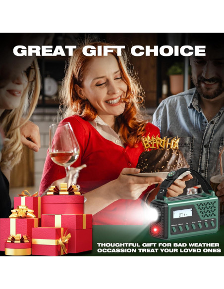 Radio Meteorológica de Emergencia DexScout 10000mAh Verde