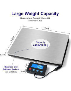 Escala Postal Digital TIPRE 440lb Alta Precisión con Pantalla LCD 2