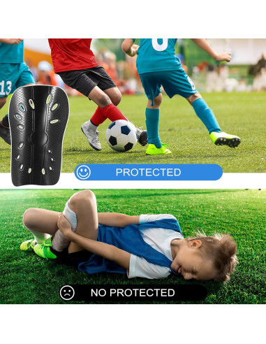 Espinilleras de Fútbol COMNICO 2 Pares Ligeras Transpirables