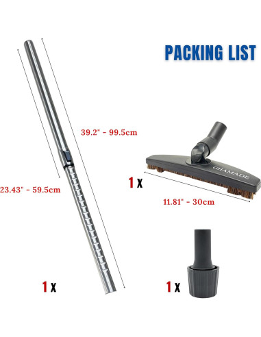 Cepillo de Suelo GHAMADE con Varilla de Extensión 99 cm