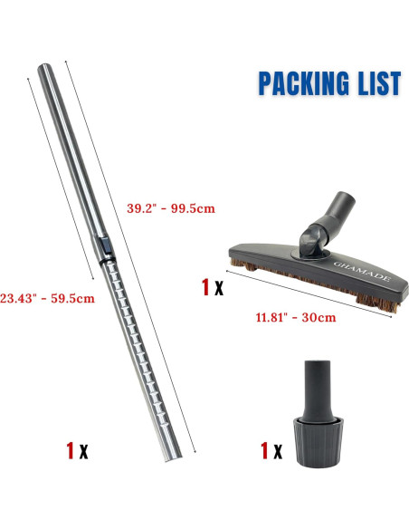 Cepillo de Suelo GHAMADE con Varilla de Extensión 99 cm