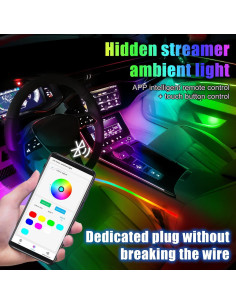 Luces LED Ambientales para Auto HMYC YMS-HC01, 18 Piezas RGB 2