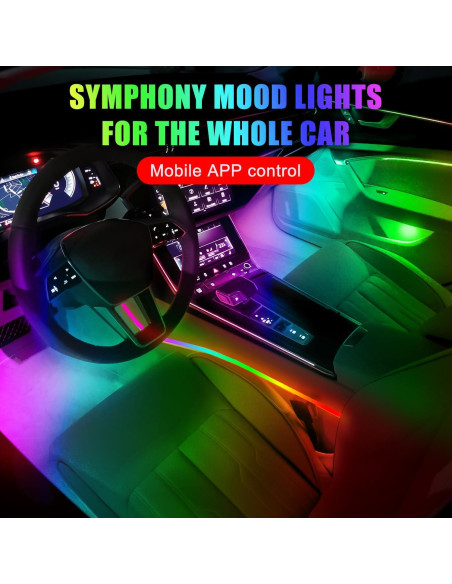 Luces LED Ambientales para Auto HMYC YMS-HC01, 18 Piezas RGB
