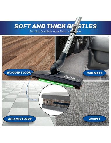 Cepillo de Suelo GHAMADE con Varilla de Extensión 99 cm