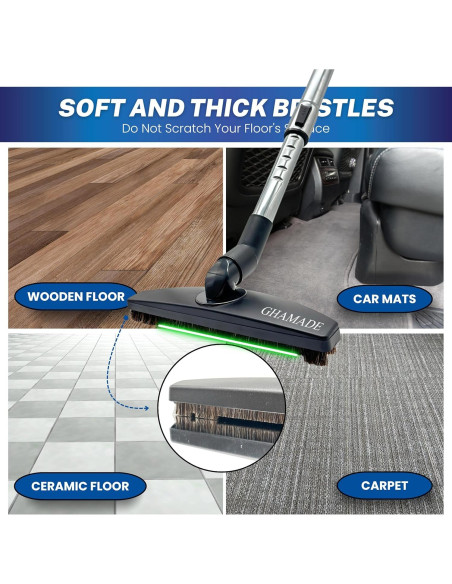 Cepillo de Suelo GHAMADE con Varilla de Extensión 99 cm