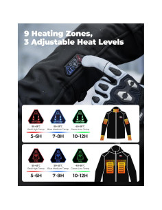 Chaqueta Calefacción KEMIMOTO para Motocicleta 12V 20000mAh 2