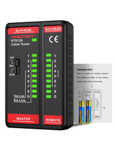 Probador de Cable de Red HABOTEST HT812A RJ45 RJ11 60V