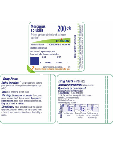 Boiron Mercurius Solubilis 200CK - 80 Pellets Homeopáticos
