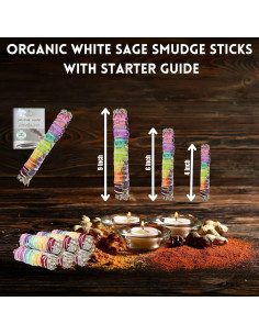 Palo de Salvia Blanca y Pétalos de Rosa Ancient Veda - 3 Unidades 2