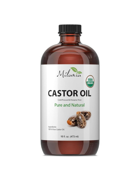 Aceite de Ricino Orgánico Milania 473 ml - Prensado en Frío