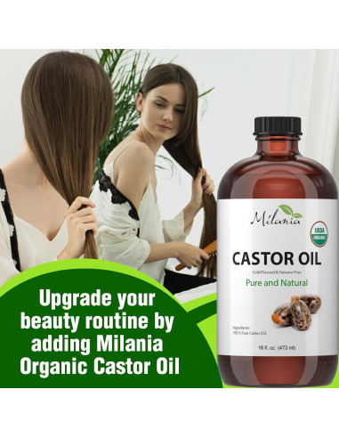 Aceite de Ricino Orgánico Milania 473 ml - Prensado en Frío