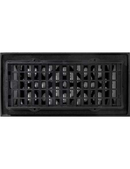 Rejilla de Piso Victoriana Decor Grates AC410-BLK 10 x 25 cm Hierro Fundido
