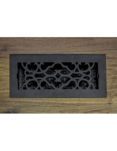 Rejilla de Piso Victoriana Decor Grates AC410-BLK 10 x 25 cm Hierro Fundido