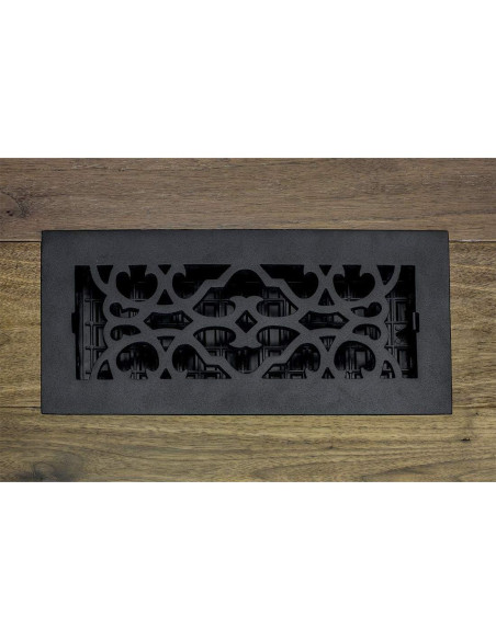 Rejilla de Piso Victoriana Decor Grates AC410-BLK 10 x 25 cm Hierro Fundido