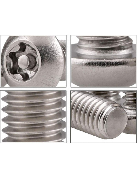 Tornillos de Seguridad Antirrobo Torx Acero Inoxidable M6x20mm 20Pcs