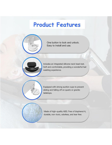 Bandeja de Lavado de Champú Portátil Kaleurrier 40x33cm Blanco