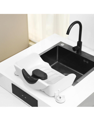 Bandeja de Lavado de Champú Portátil Kaleurrier 40x33cm Blanco