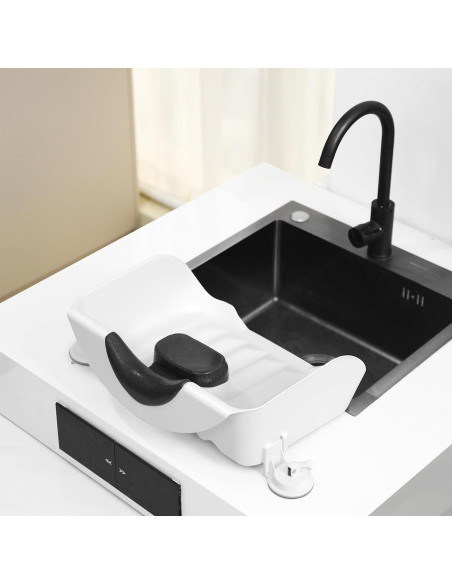Bandeja de Lavado de Champú Portátil Kaleurrier 40x33cm Blanco