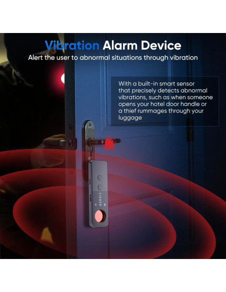 Detector de Cámaras Ocultas DQKK G007-02 - 7 en 1, Negro