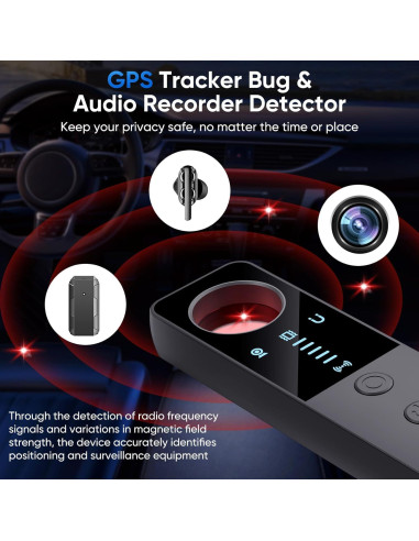 Detector de Cámaras Ocultas DQKK G007-02 - 7 en 1, Negro