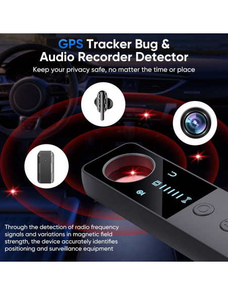 Detector de Cámaras Ocultas DQKK G007-02 - 7 en 1, Negro
