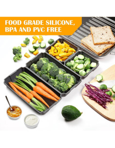 Juego de bandejas de silicona XOMOO 4PCS antiadherentes 24.1x18cm 2