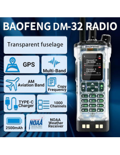 Walkie Talkie Digital Baofeng DM-32 10W GPS Transparente 2