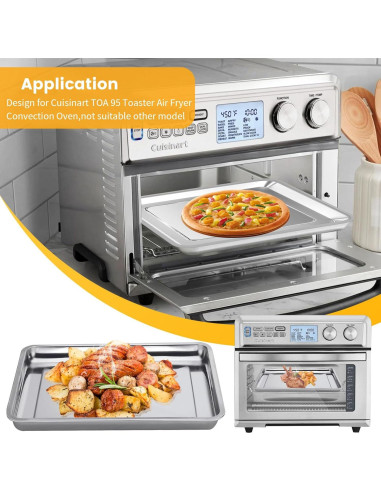 Canasta de Acero Inoxidable para Freidora de Aire Cuisinart TOA 95 - 36.8 x 29.5 cm