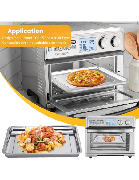 Canasta de Acero Inoxidable para Freidora de Aire Cuisinart TOA 95 - 36.8 x 29.5 cm