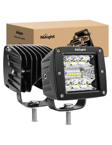 Pods LED Nilight 42W 3" Luz Spot Flood 2Pcs para Off Road