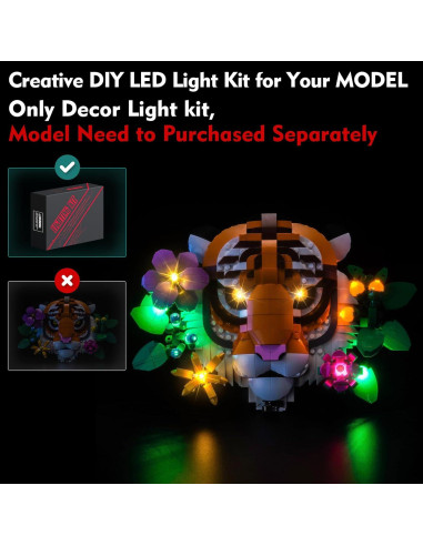Kit de Iluminación LED LocoLee para LEGO 31217 Tigre